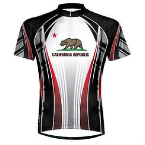 Primal Wear California Republic Men's Cycling Jersey Hidden Zipper Shirt Small